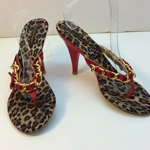 Delicious Red, Gold& Leopard Sandals with Red Sole - Picture 7 of 16